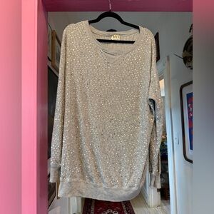 Haute Hippie Women's Silver Sequin Sweater